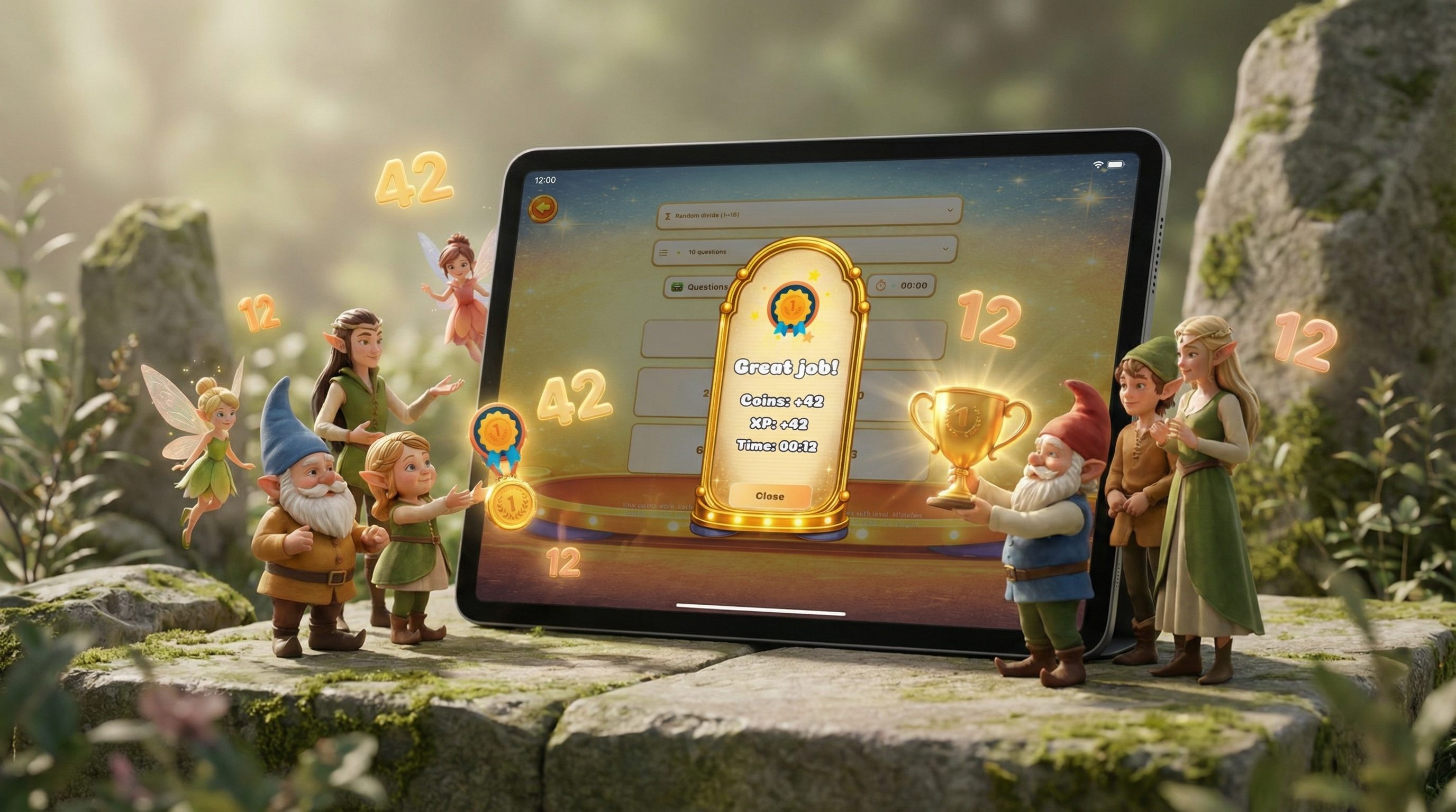 ThinkyKids achievement reward screen